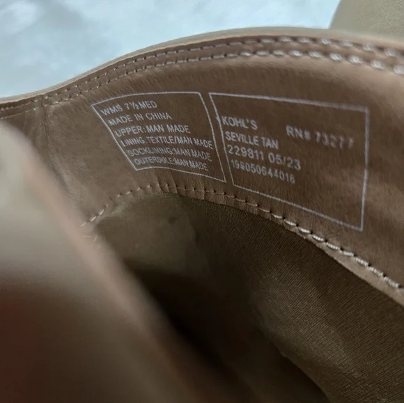 Tan Womens Ankle Boots By Sonoma Size 7 1/2 NWOT! NEVER WORN - Picture 5 of 8